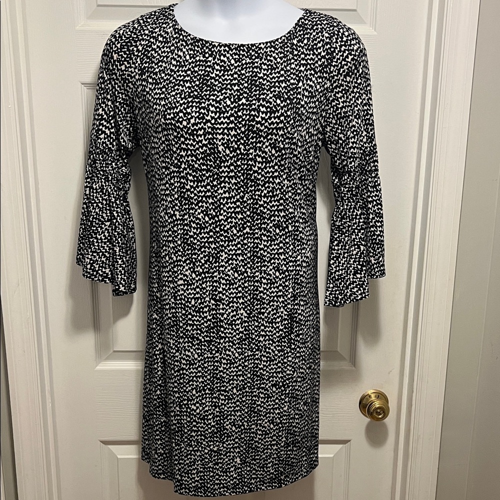 Julian Taylor Monochrome Long Sleeve Dress